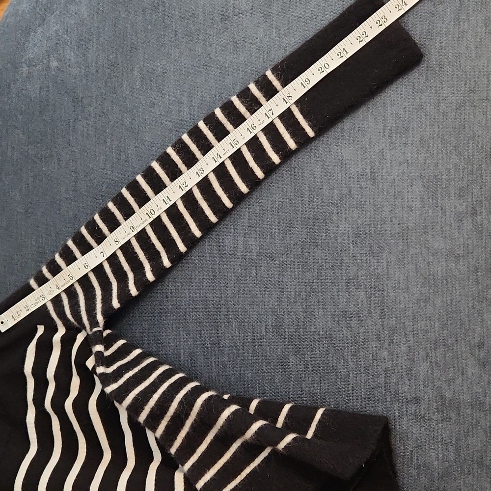 La Ligne Made In Italy Black and White Mixed Striped Crew Neck Sweater sz S - Picture 13 of 16